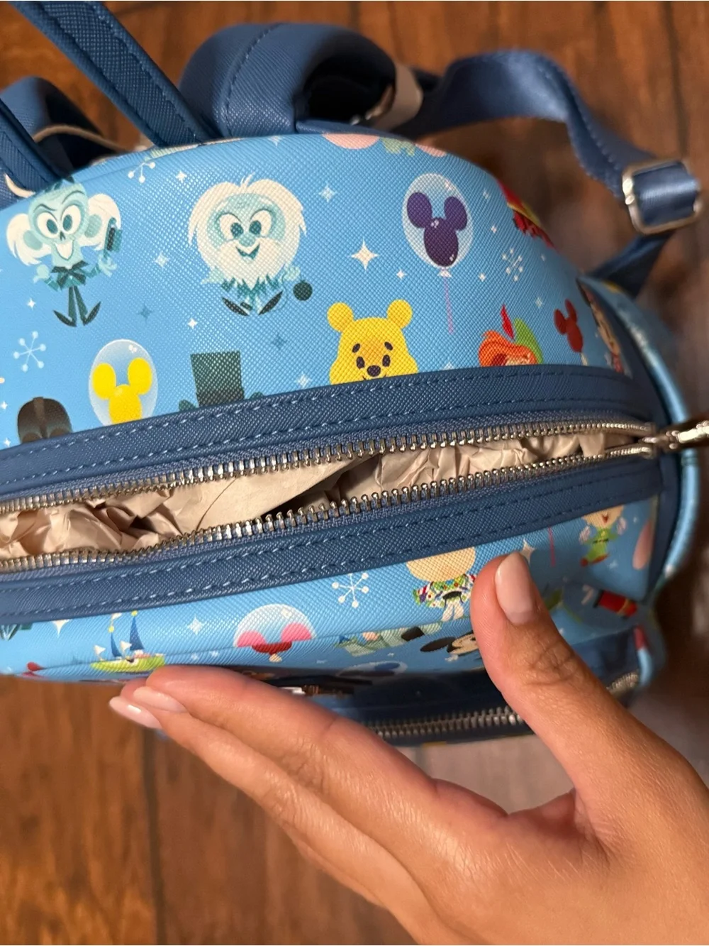 Loungefly Kids Light Blue Character Print Mini Backpack